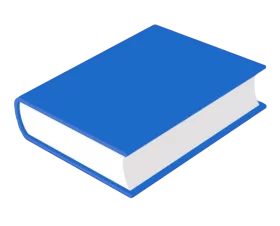 Vibrant Blue Hardcover Book Clipart with White Pages on Isolated Background