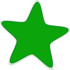 Vibrant Green Five-Pointed Star Clipart with Soft Rounded Edges for Creative Projects