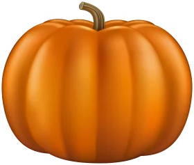 Vibrant Orange Autumn Pumpkin Seasonal Decoration Graphic Halloween Clipart