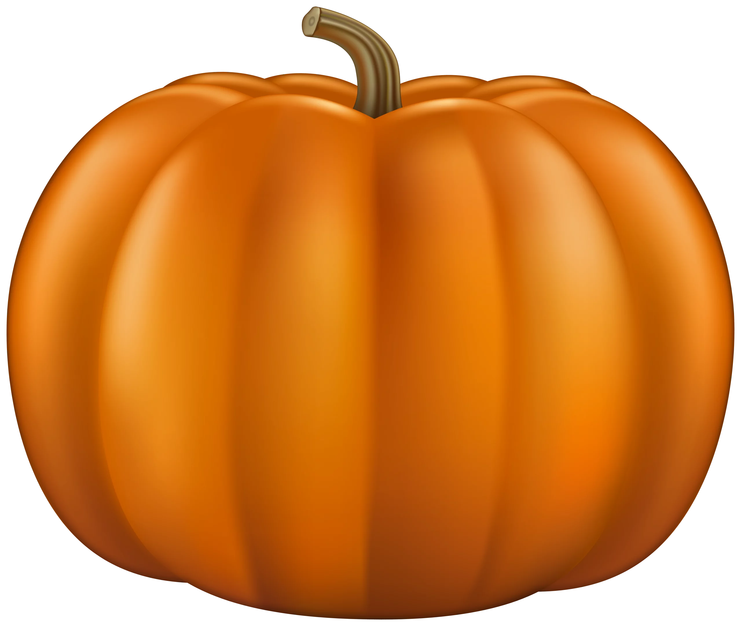 Vibrant Orange Autumn Pumpkin Seasonal Decoration Graphic Halloween Clipart