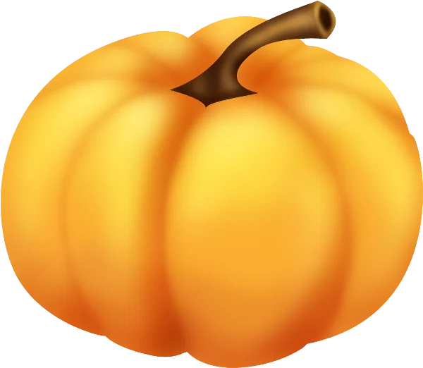 Vibrant Orange Pumpkin Clipart with Stem for Autumn and Halloween Decoration