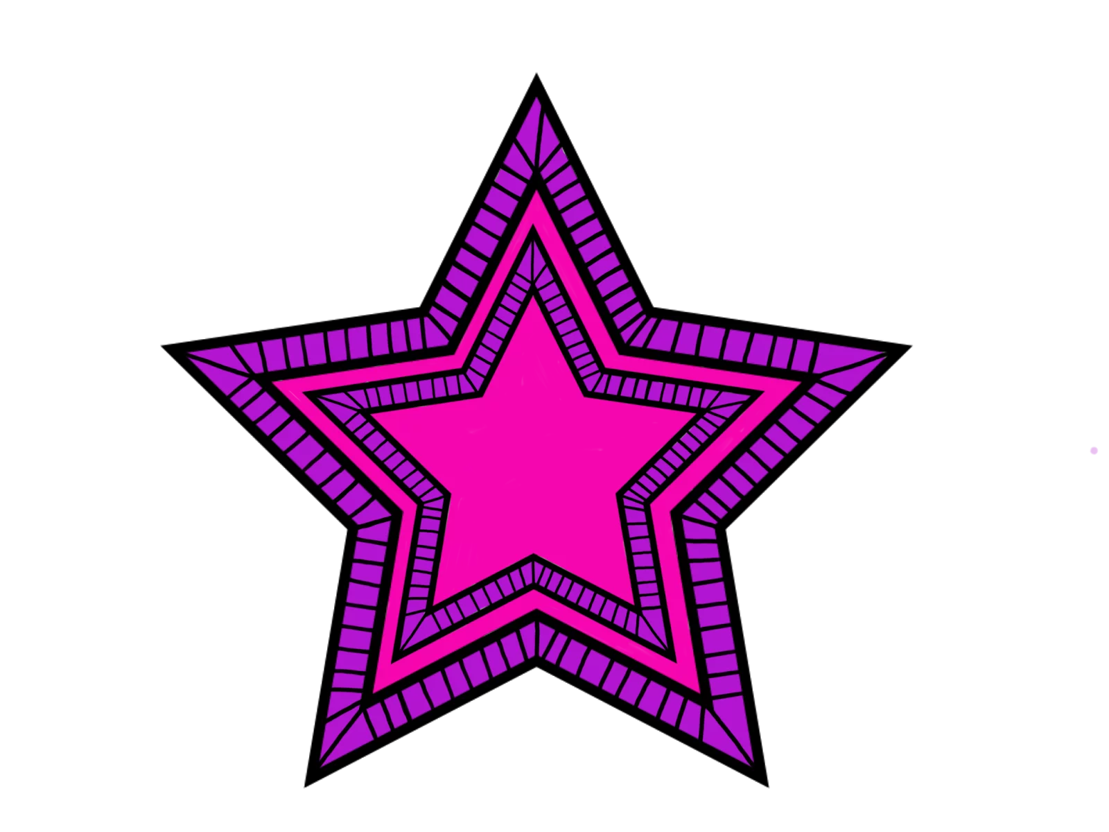 Vibrant Pink and Purple Layered Star Shape Decorative Geometric Clipart