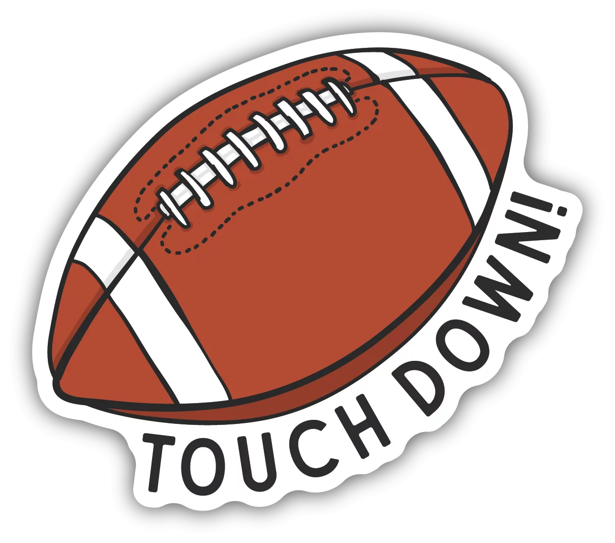 American Football Touchdown Sports Clipart Sticker Design for Athletic Events