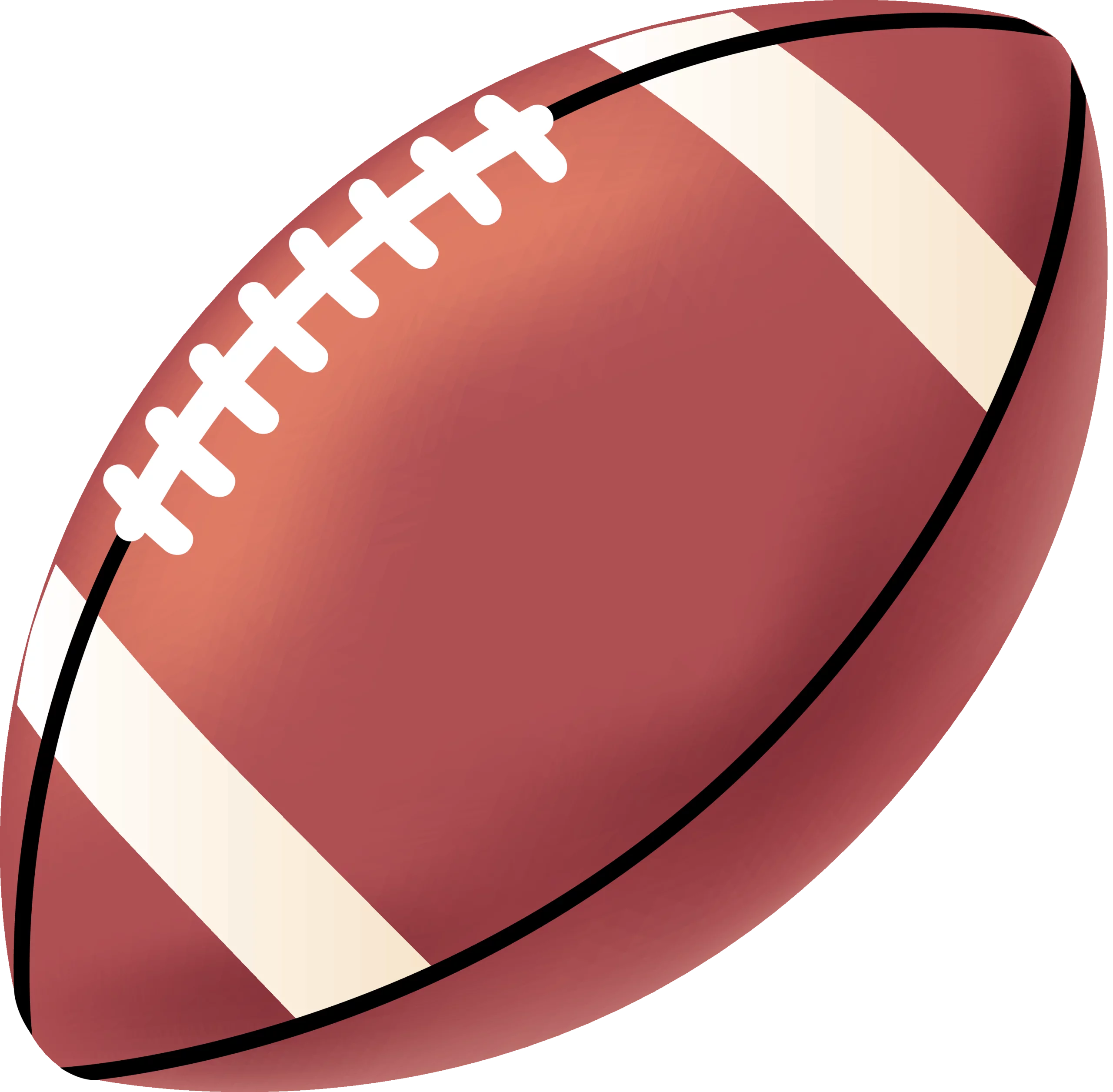 Classic American Football Brown Leather Sports Ball Oval Shaped Clipart