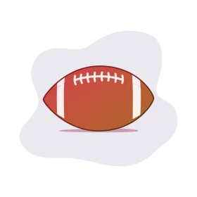 Classic American Football Brown Oval Ball Sports Equipment Clipart Illustration
