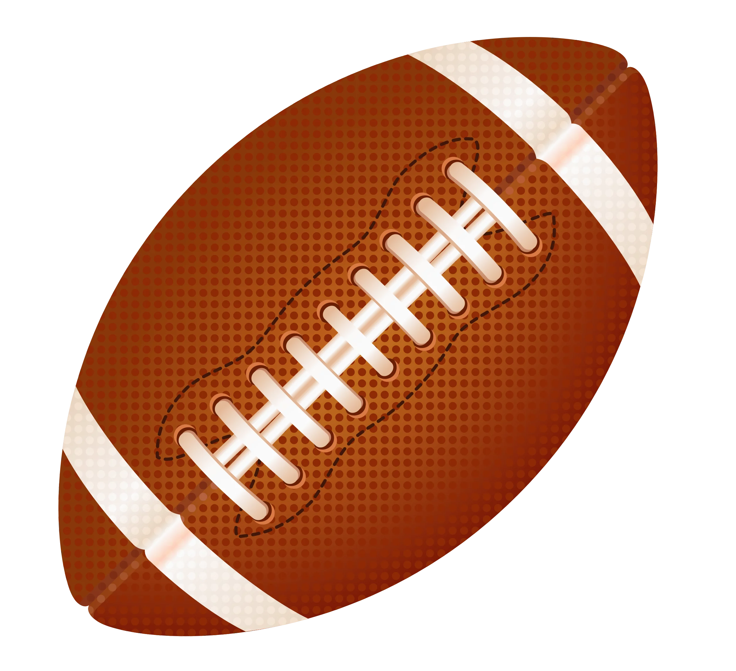 Classic American Football Sports Equipment Brown Leather Ball Clipart Illustration