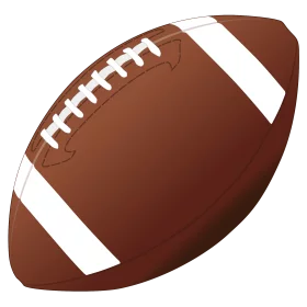 Classic Brown American Football with White Laces Sports Equipment Clipart