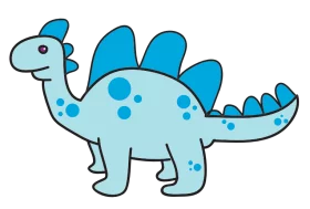 Adorable Blue Stegosaurus Dinosaur Cartoon Clipart for Children's Projects