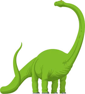 Bright Green Brachiosaurus Dinosaur Long Neck Jurassic Period Cartoon Clipart