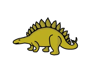 Cartoon Yellow Stegosaurus Dinosaur Clipart for Educational and Creative Projects