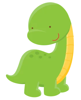 Cute Green Baby Brontosaurus Dinosaur Cartoon Clipart for Children's Projects