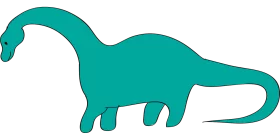 Cute Teal Brontosaurus Silhouette Dinosaur Clipart for Children's Educational Materials