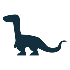 Prehistoric Long-Necked Dinosaur Silhouette Clipart for Educational Materials