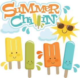 Summer Chillin' Popsicle Party Fun Beach Vacation Colorful Seasonal Clipart