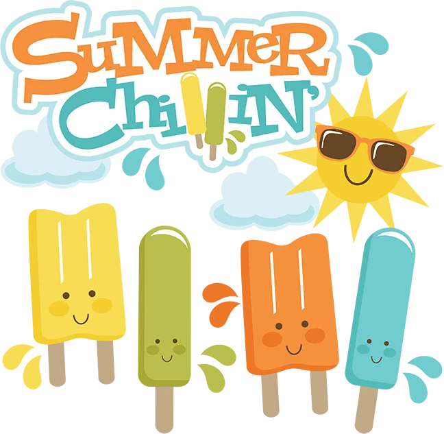 Summer Chillin' Popsicle Party Fun Beach Vacation Colorful Seasonal Clipart