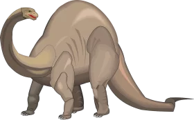 Tan Brontosaurus Dinosaur Ancient Prehistoric Animal Illustration Clipart