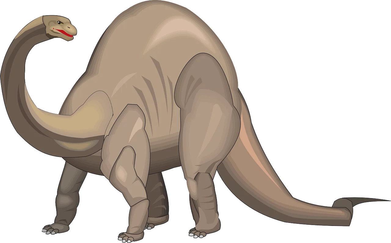 Tan Brontosaurus Dinosaur Ancient Prehistoric Animal Illustration Clipart