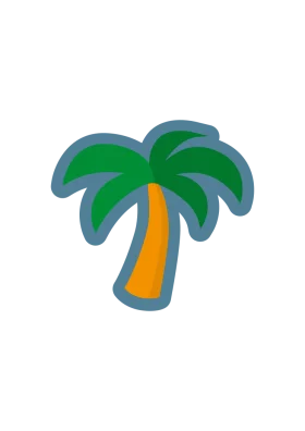 Tropical Palm Tree Summer Beach Vacation Paradise Island Cartoon Clipart