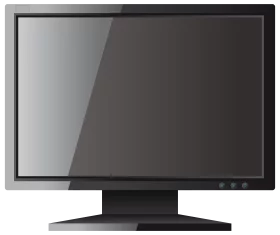 Black Computer Monitor Screen Display Technology Hardware Clipart Illustration