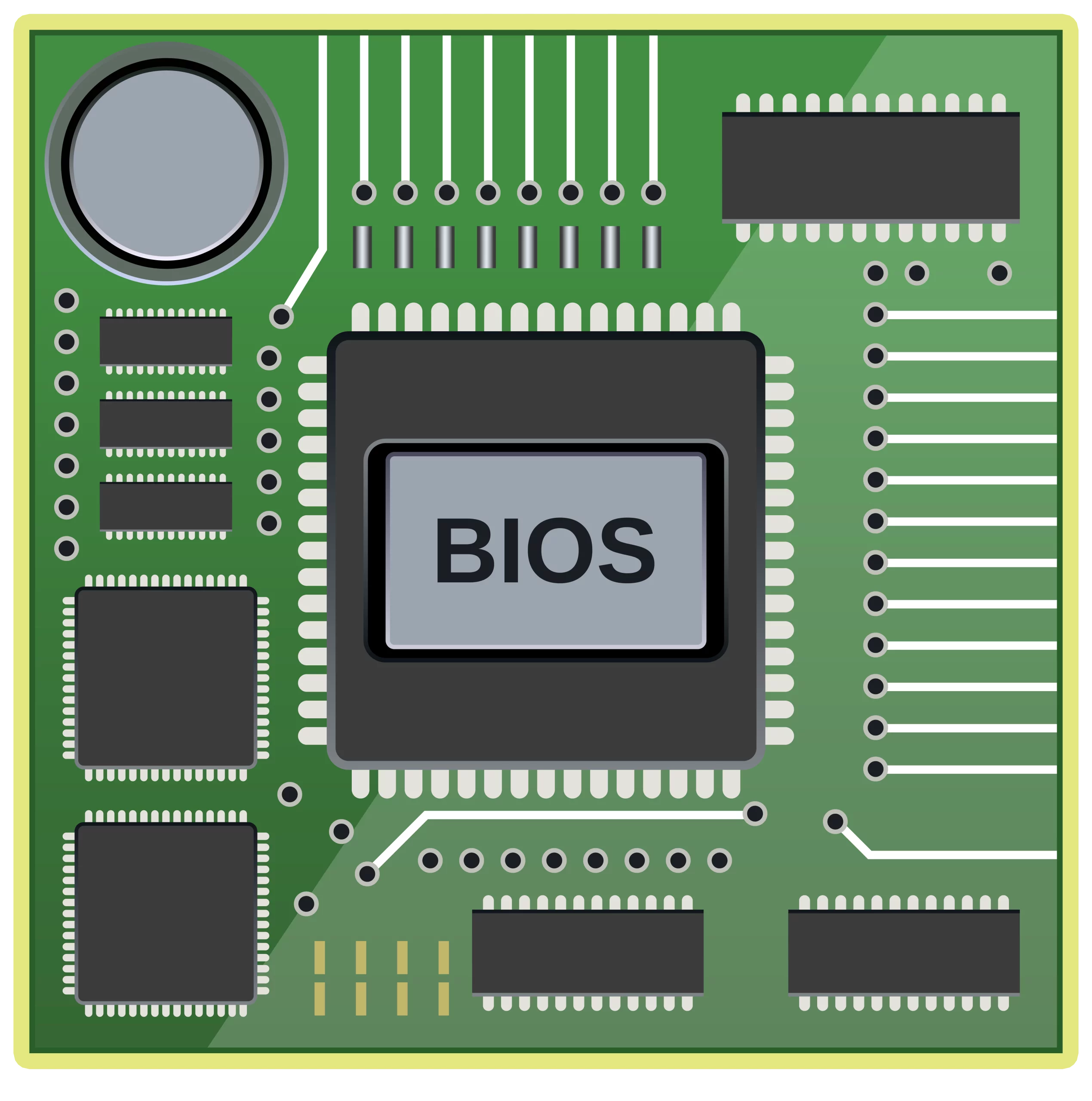 Computer Motherboard BIOS Chip Circuit Board Electronic Component Clipart