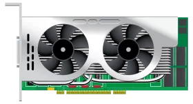 Dual-Fan Graphics Card Computer Hardware Component Technology Clipart Illustration