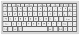 Minimalist White Computer Keyboard Hardware Peripheral Device Clipart for Digital Design