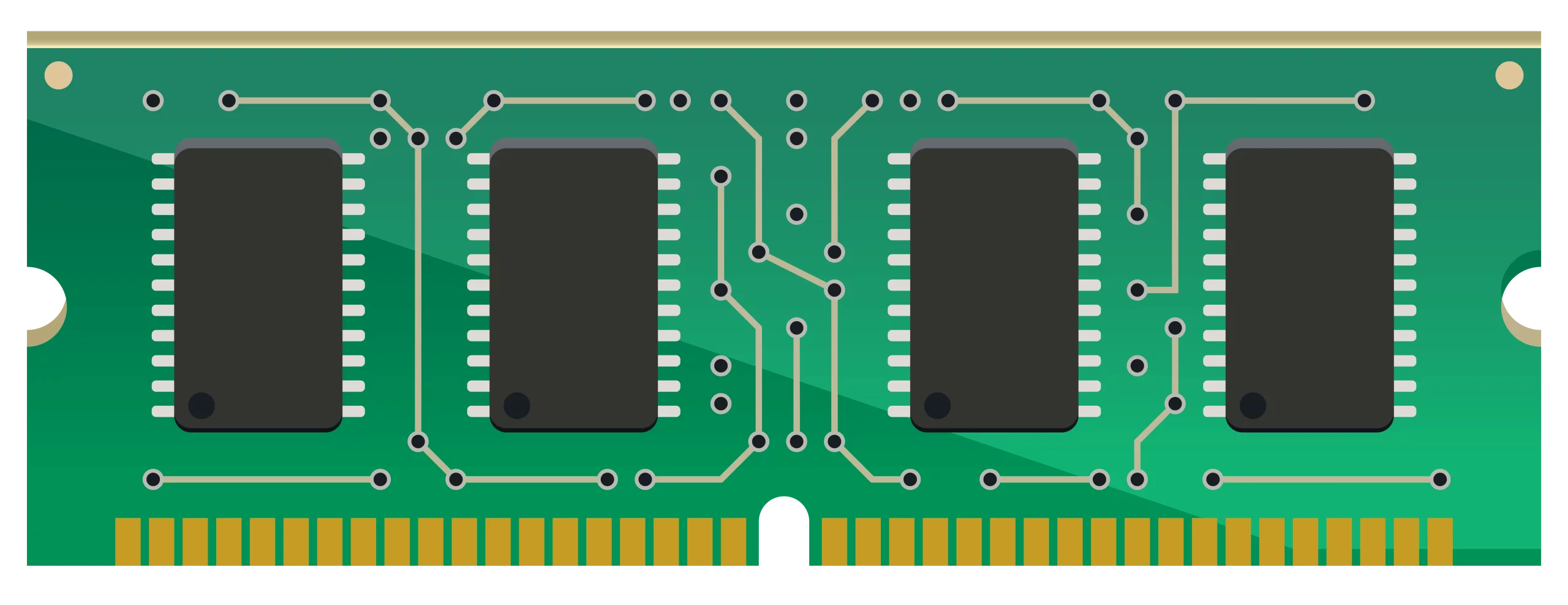 RAM Memory Module Computer Component Green Circuit Board Clipart