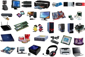 Comprehensive Computer Hardware and Electronic Components Clipart Collection for Digital Technology