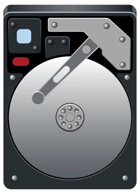 Computer Hard Disk Drive Storage Device Internal Component Clipart Illustration