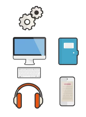 Modern Technology Device Collection Clipart with Computer, Phone and Accessories