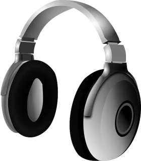 Professional Over-Ear Headphones with Black Earpads Studio Audio Clipart