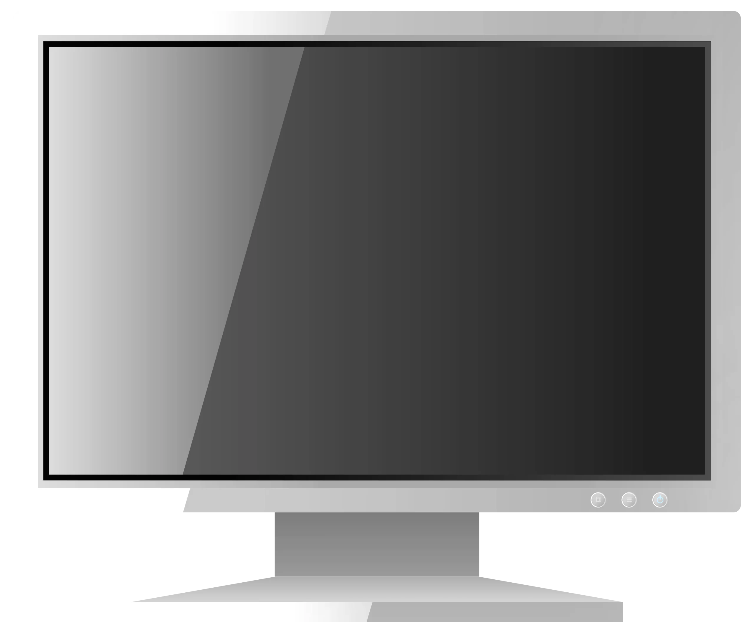 Simple Gray Computer Monitor LCD Display Screen Minimalist Office Tech Clipart