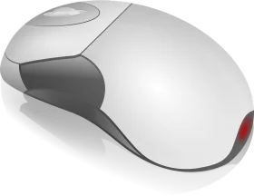 Sleek Modern White Computer Mouse Clipart for Digital Technology Design