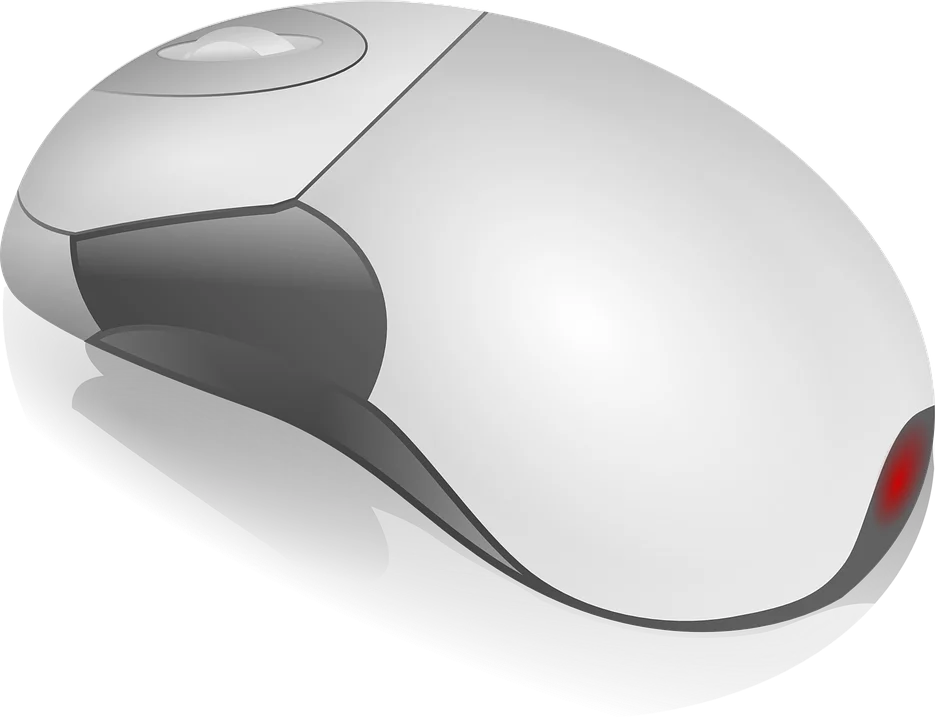 Sleek Modern White Computer Mouse Clipart for Digital Technology Design