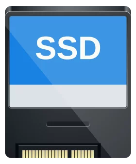 Solid State Drive SSD Computer Storage Device Clipart with Gold Connector Pins