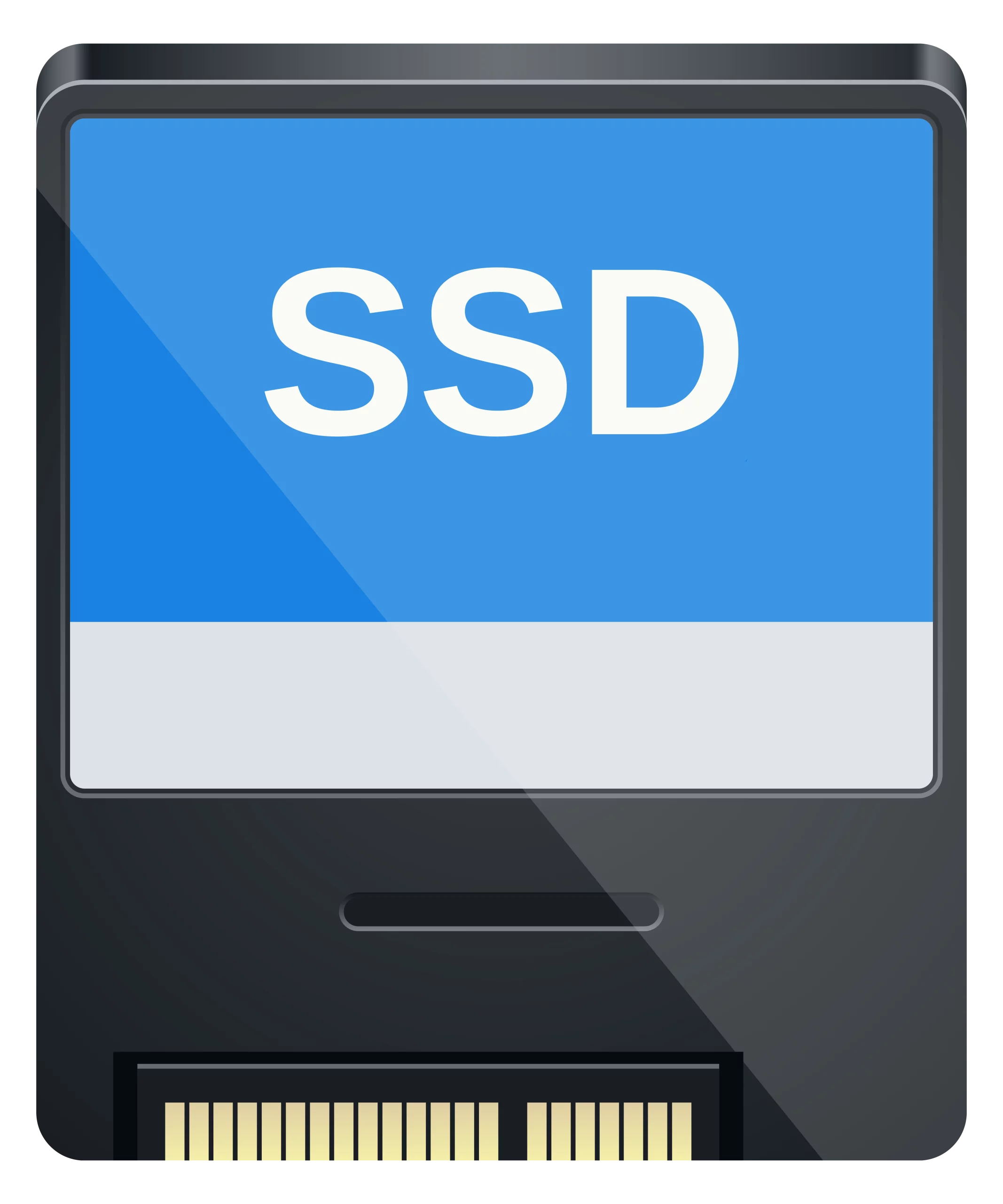 Solid State Drive SSD Computer Storage Device Clipart with Gold Connector Pins