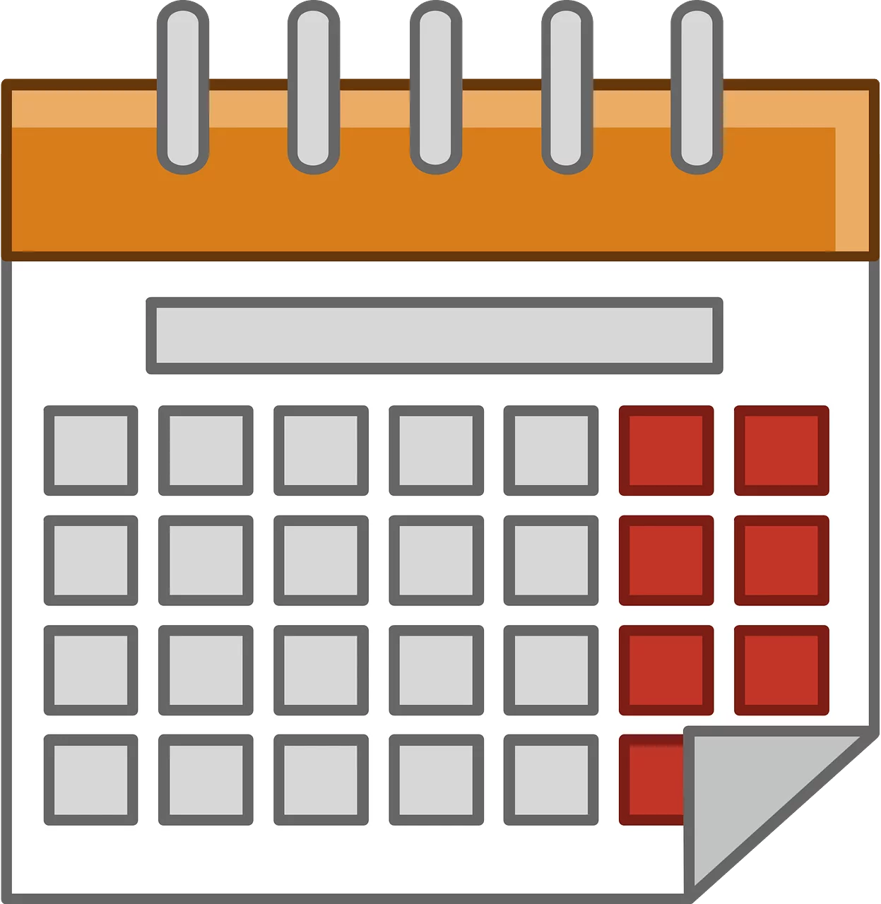 Monthly Calendar Organization Icon Clipart for Scheduling and Event Planning