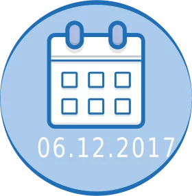 Blue Circle Calendar Date Marker Clipart with December 6th 2017 Appointment Reminder