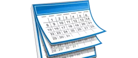 Blue Monthly Flip Calendar Stack Organization Planner Office Supplies Clipart