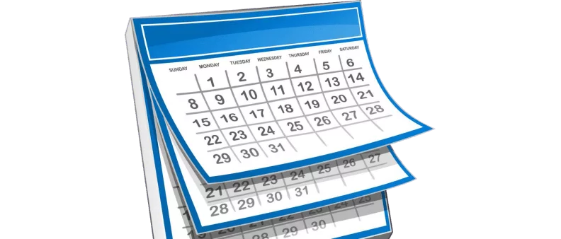 Blue Monthly Flip Calendar Stack Organization Planner Office Supplies Clipart