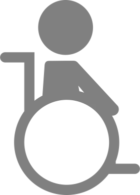 Minimalist Gray Wheelchair Accessibility Symbol Person Silhouette Clipart