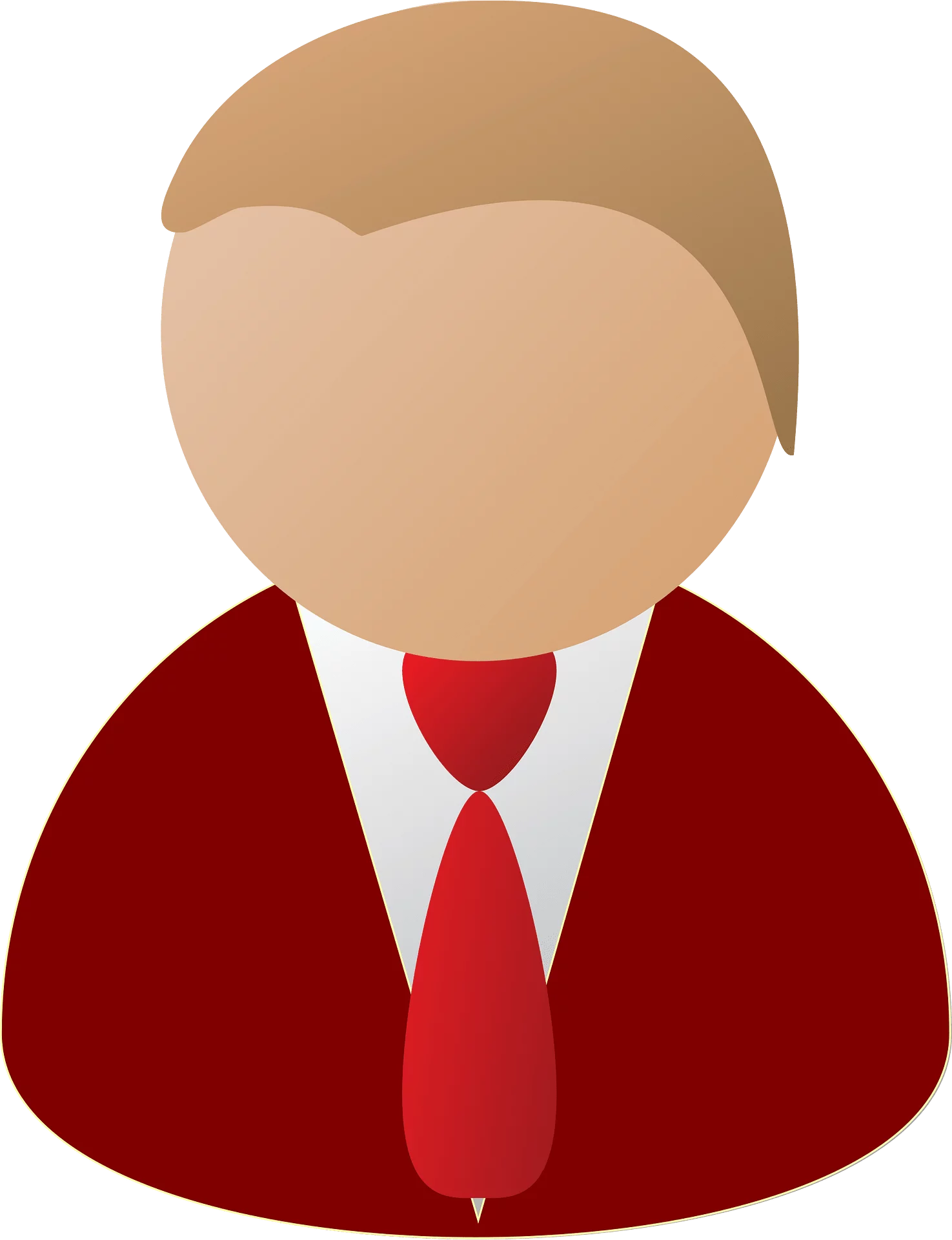 Professional Business Person Avatar Icon in Red Suit with Tie Clipart