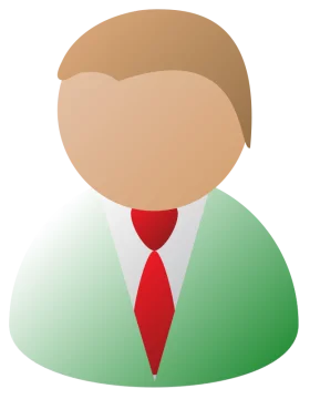 Professional Business Person Avatar with Red Tie and Green Jacket Clipart