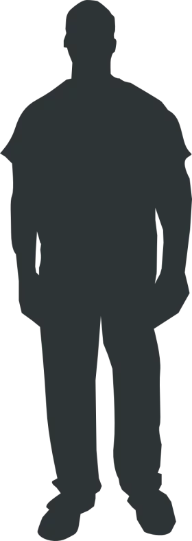 Standing Human Silhouette Dark Figure Male Person Shadow Outline Clipart