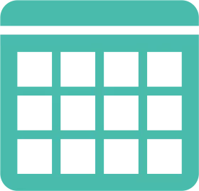 Teal Calendar Grid Clipart for Schedule Planning and Organizational Design