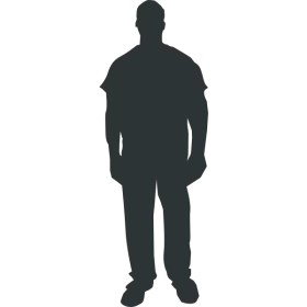 Standing Human Silhouette Full Body Person Outline Shadow Figure Clipart