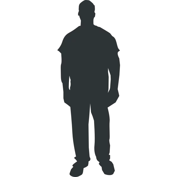 Standing Human Silhouette Full Body Person Outline Shadow Figure Clipart