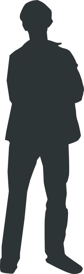 Standing Human Silhouette Clipart for Personal and Commercial Design Projects