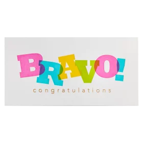 Colorful Bravo Congratulations Celebration Card Clipart with Vibrant Letters