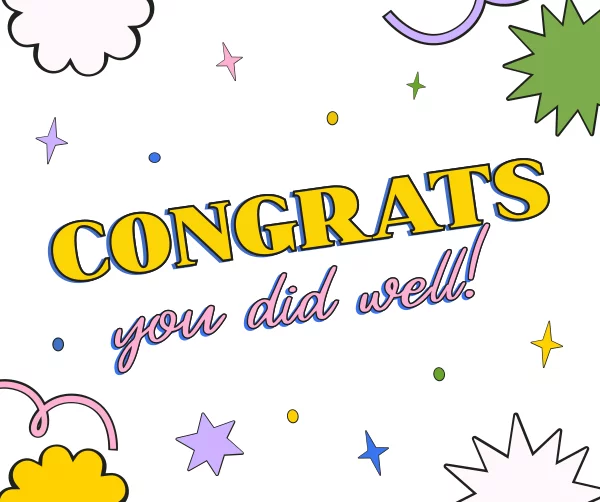 Colorful Celebration Congrats You Did Well Achievement Recognition Clipart